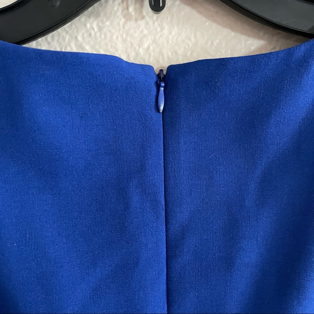 Calvin Klein Blue Scuba Crepe Ruched Dress - Picture 11 of 15